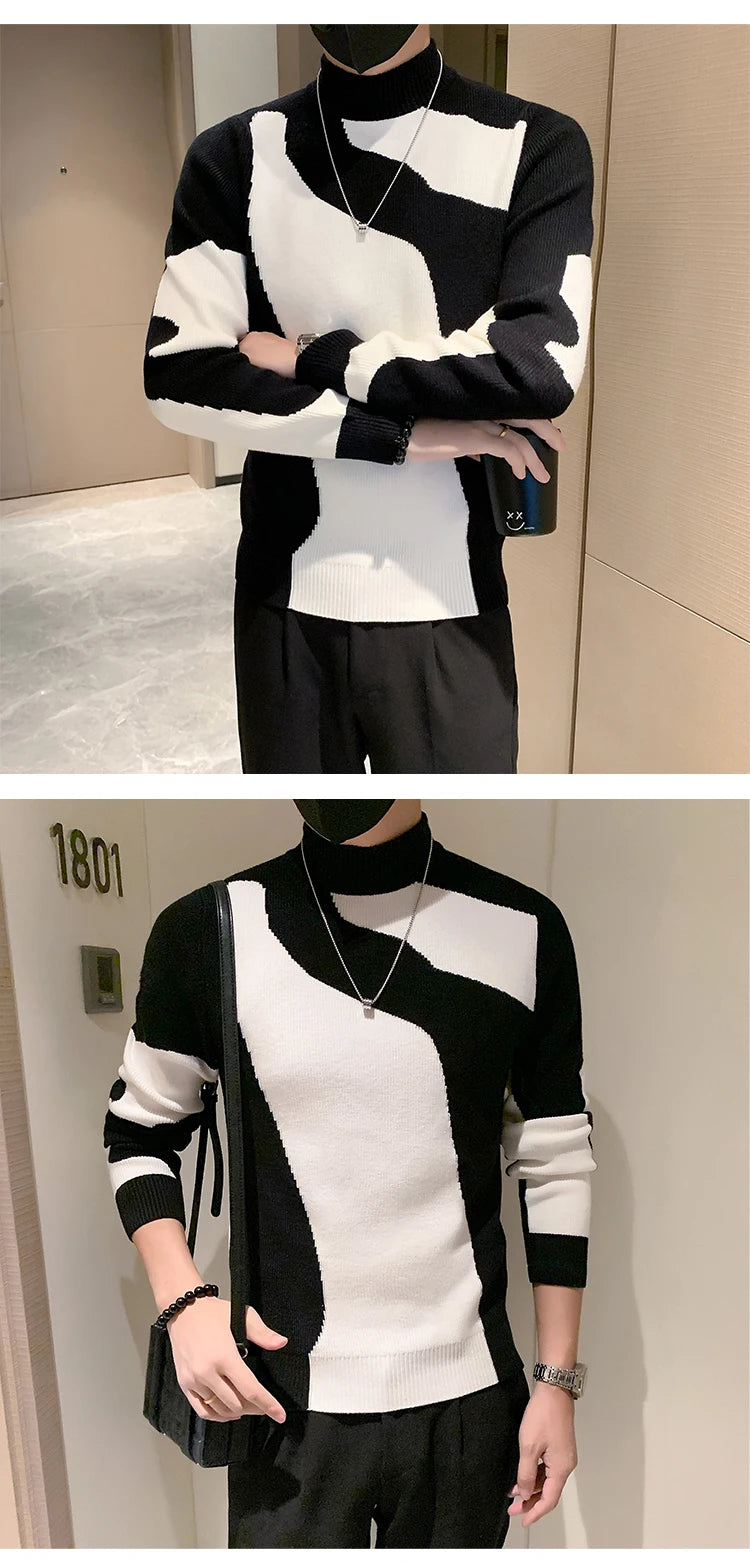 Men's Half Turtleneck Slim Knit Pullover