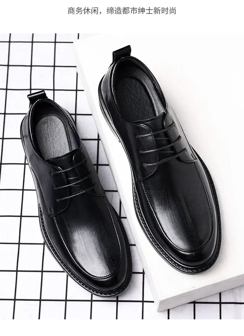 Men's Plus Size Elevator Leather Oxfords 3-8CM Height