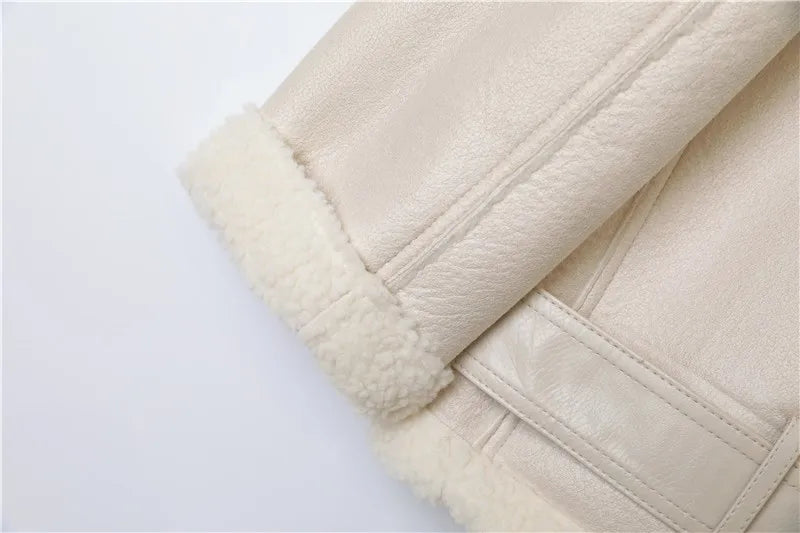 Women's Extra-Thick Faux Fur Lamb Rider Jacket
