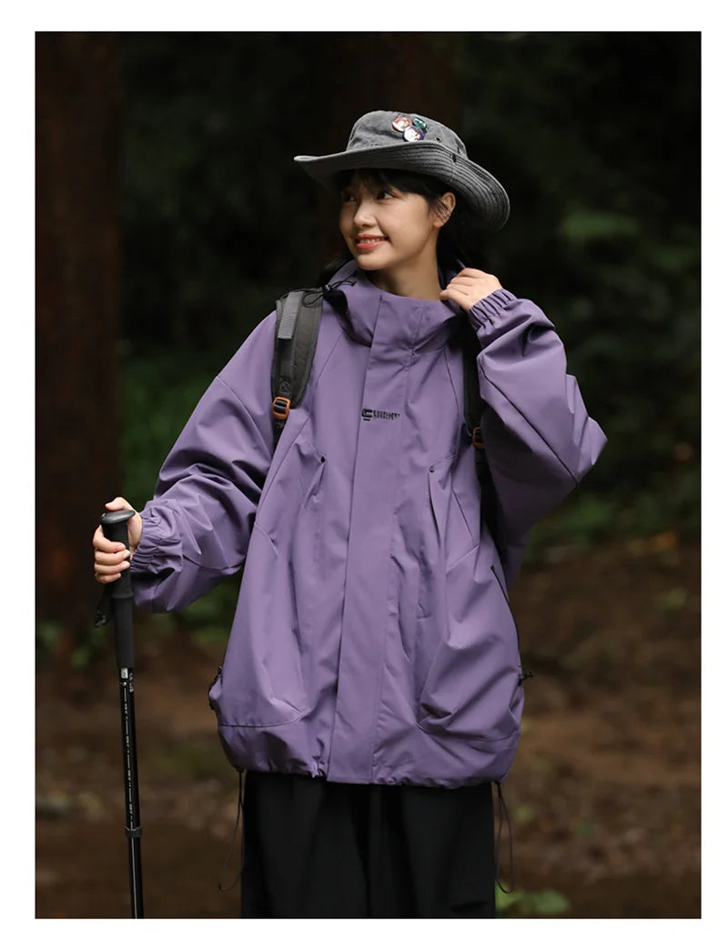 Men's Waterproof Hooded Hiking Bomber Windbreaker