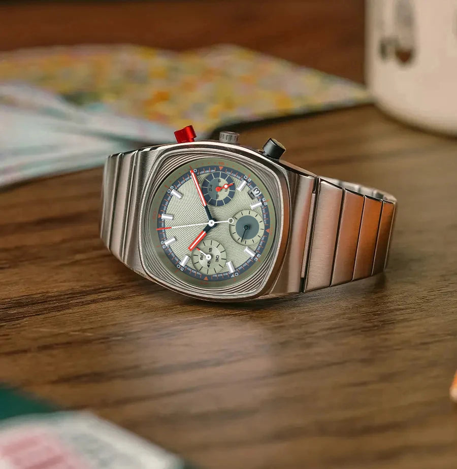 Men's Square Dial Splash-Resistant Automatic Mechanical Watch