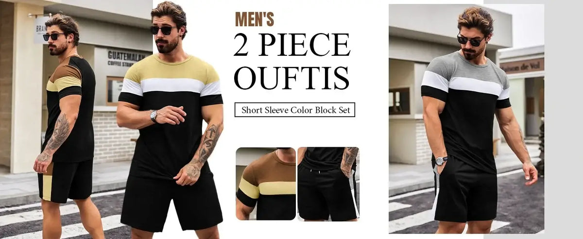 Mens T Shirt Shorts Set Fashion Mens Cross Printed Short Sleeve Two Pieces Oversized Outdoor Beach Sports Men's Plus Size Suit