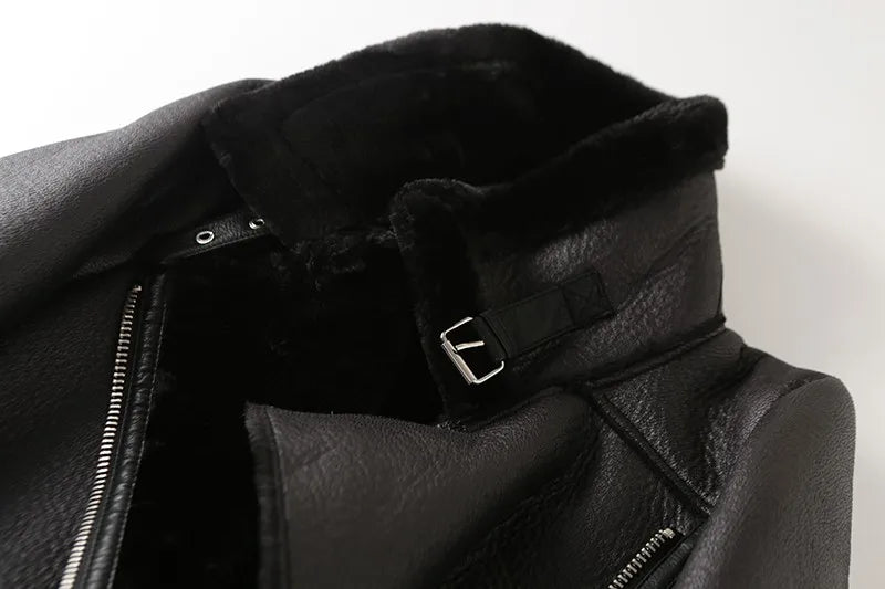 Women's Extra-Thick Faux Fur Lamb Rider Jacket