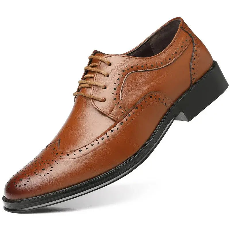 Men's Handmade Brogue PU Leather Wedding Dress Loafers