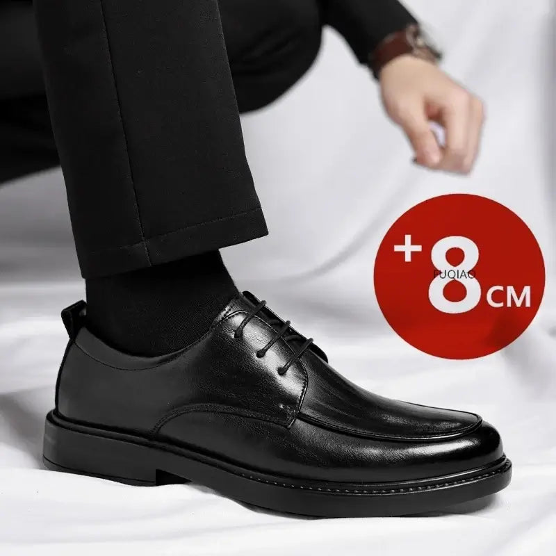Men's Plus Size Elevator Leather Oxfords 3-8CM Height