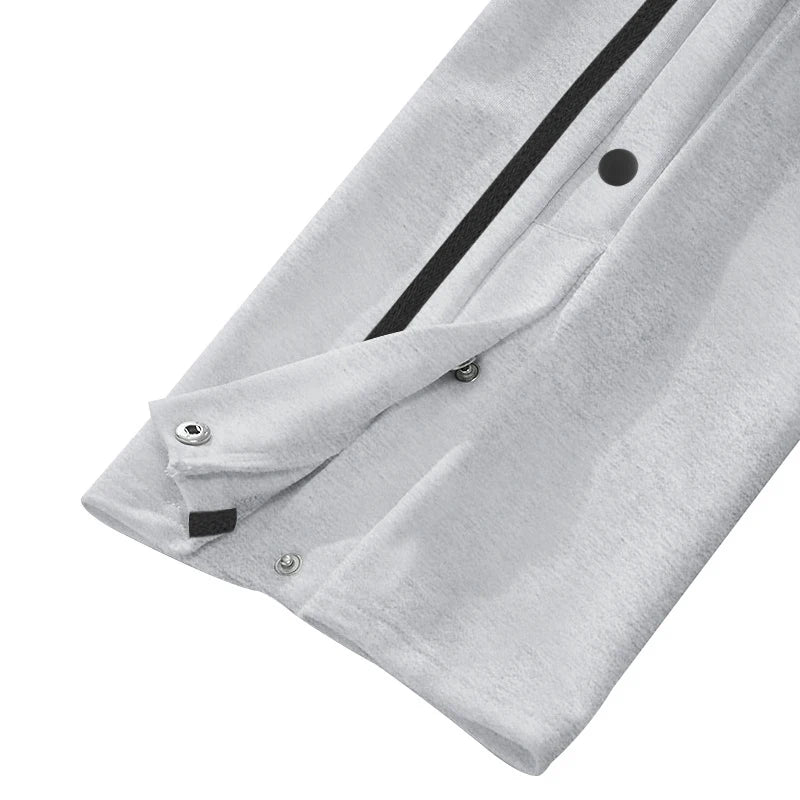 Men's Loose Solid Patchwork Side Button Straight Trousers