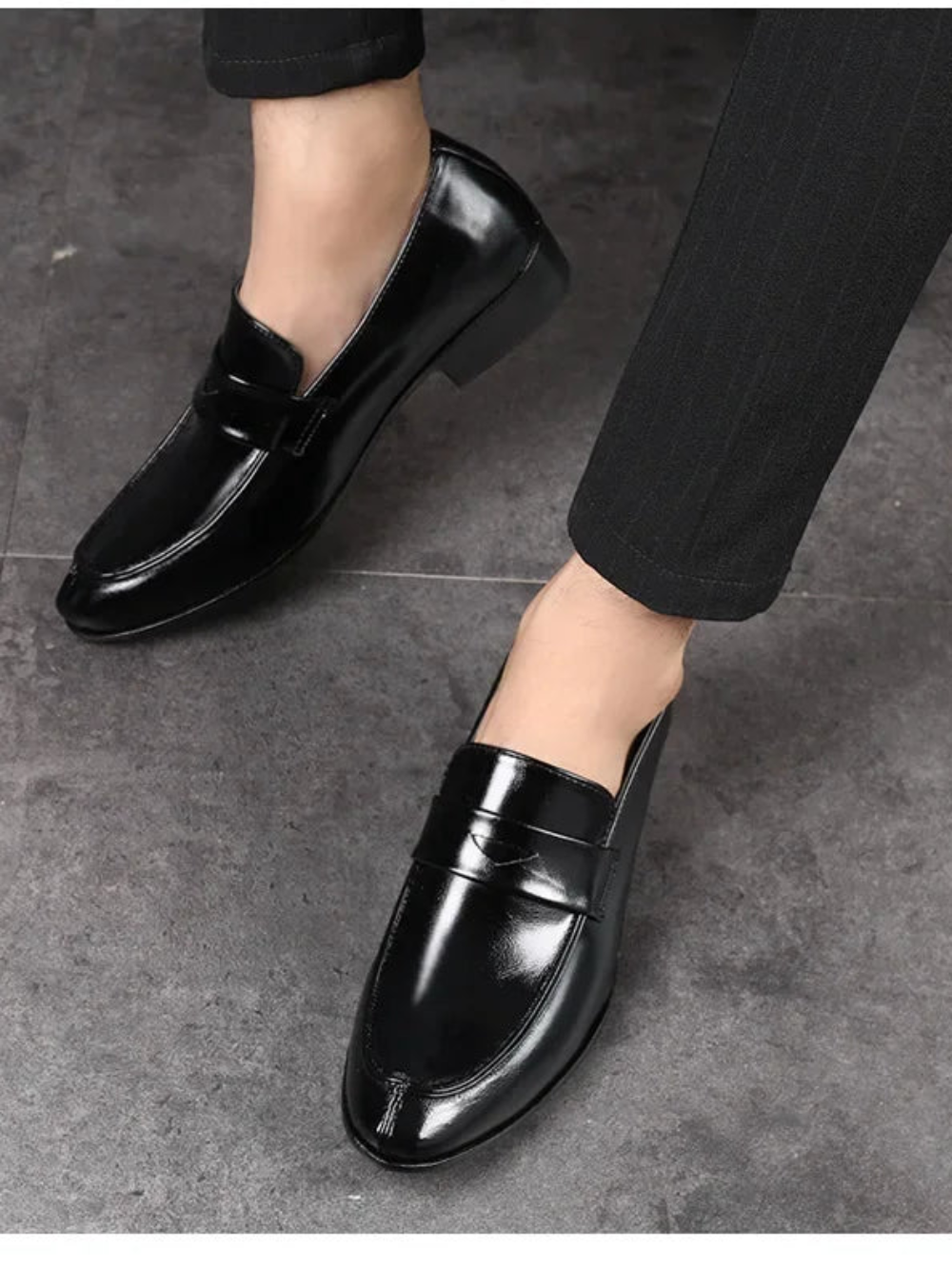 Men's British Pointed Toe Leather Business Dress Shoes