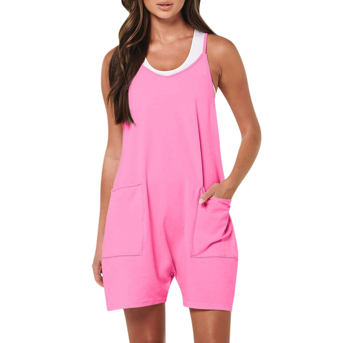 Women's Summer Sleeveless Adjustable Strap Loose Romper