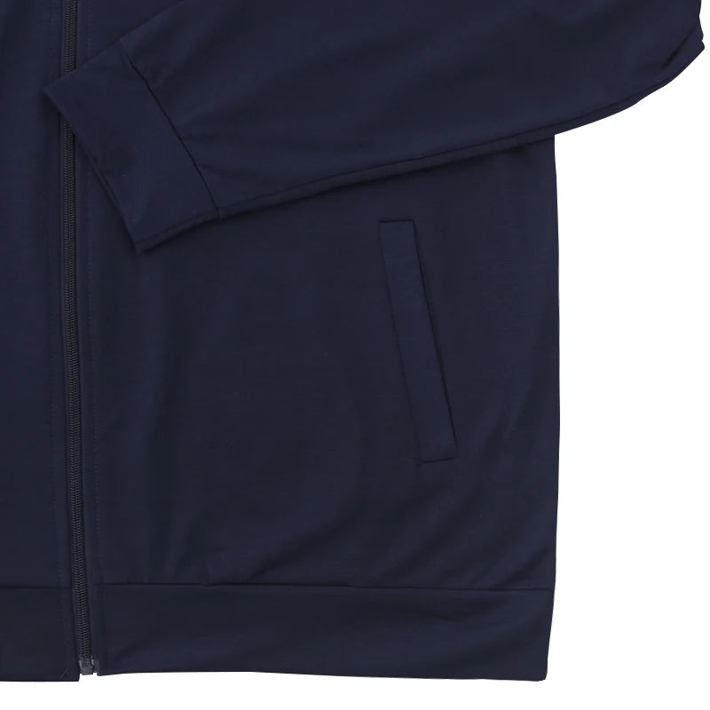 Men's Solid Stand-Collar Zip Jacket and Pants Set