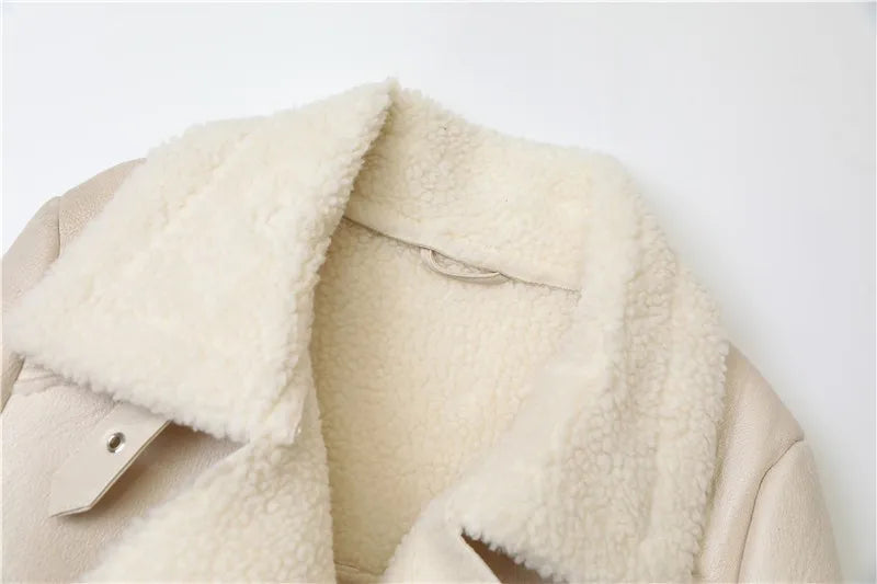 Women's Extra-Thick Faux Fur Lamb Rider Jacket