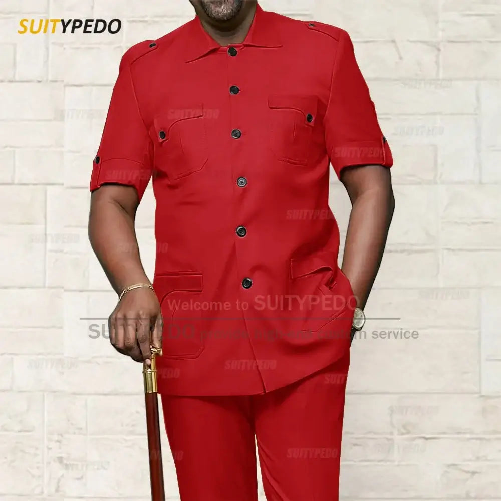 Men's African Style Slim Fit Blazer and Pants Suit