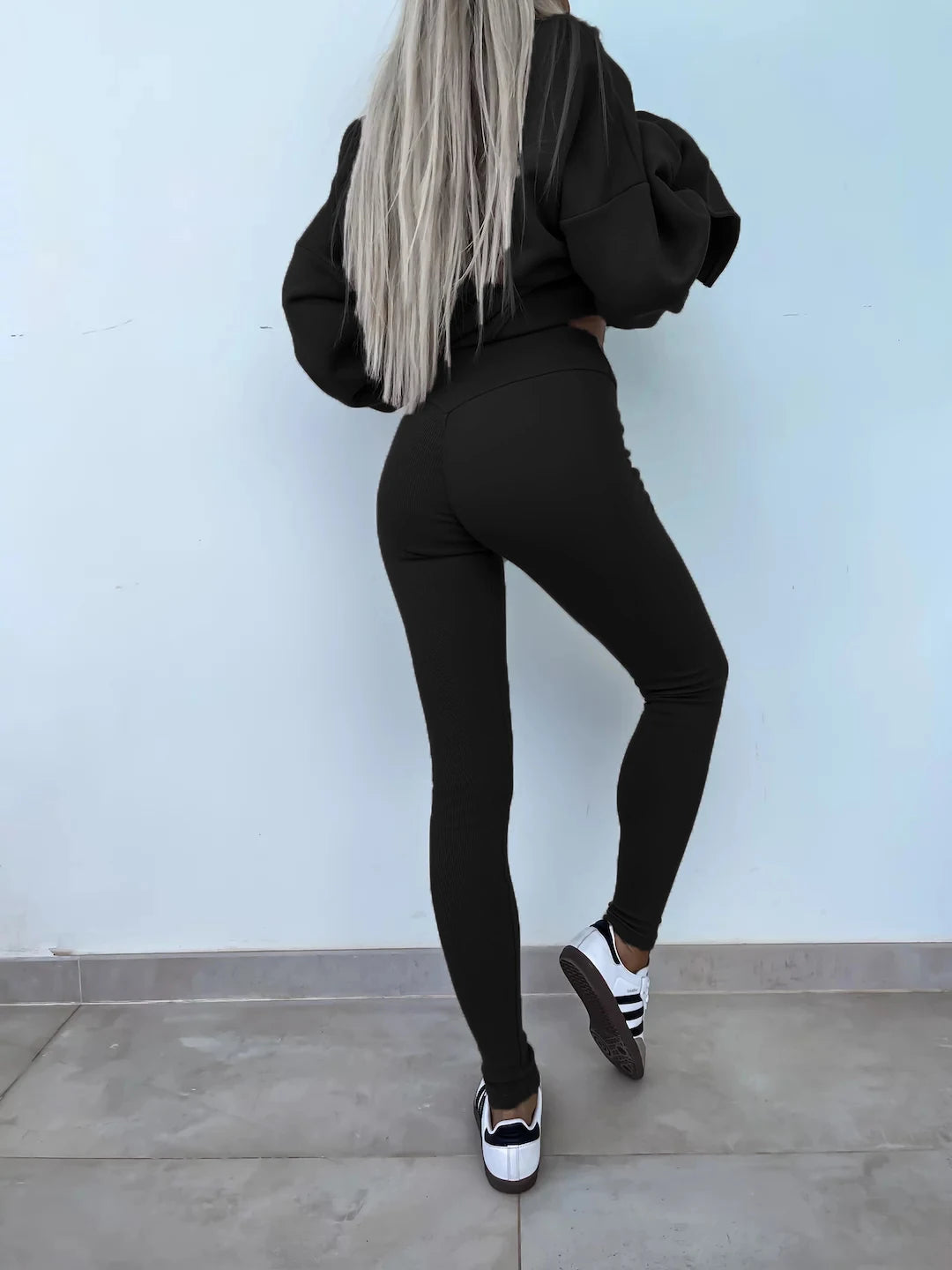 Women's Loose Shirt and Tight Pants Two-Piece Set