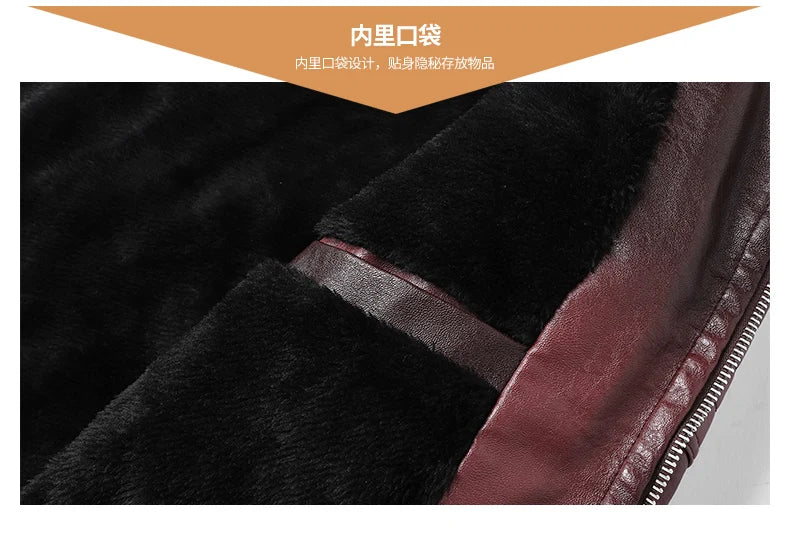Men's Winter Motorcycle Leather Jacket
