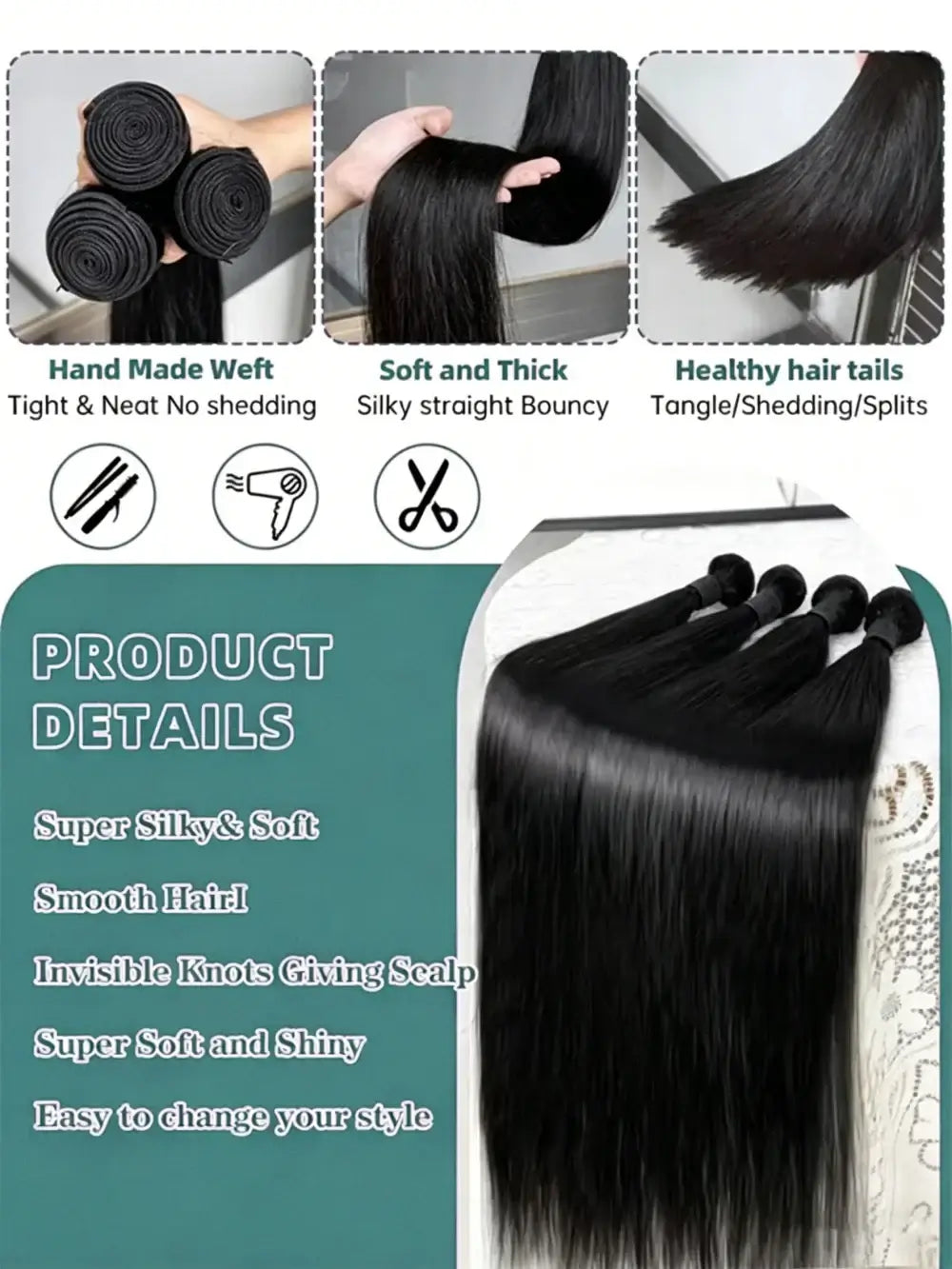 Real Human Hair Bone Straight Bundles 30 40 Inches Raw Hair 1 3 4 Bundles Brazilian Hair Weave Extensions For Black Women.