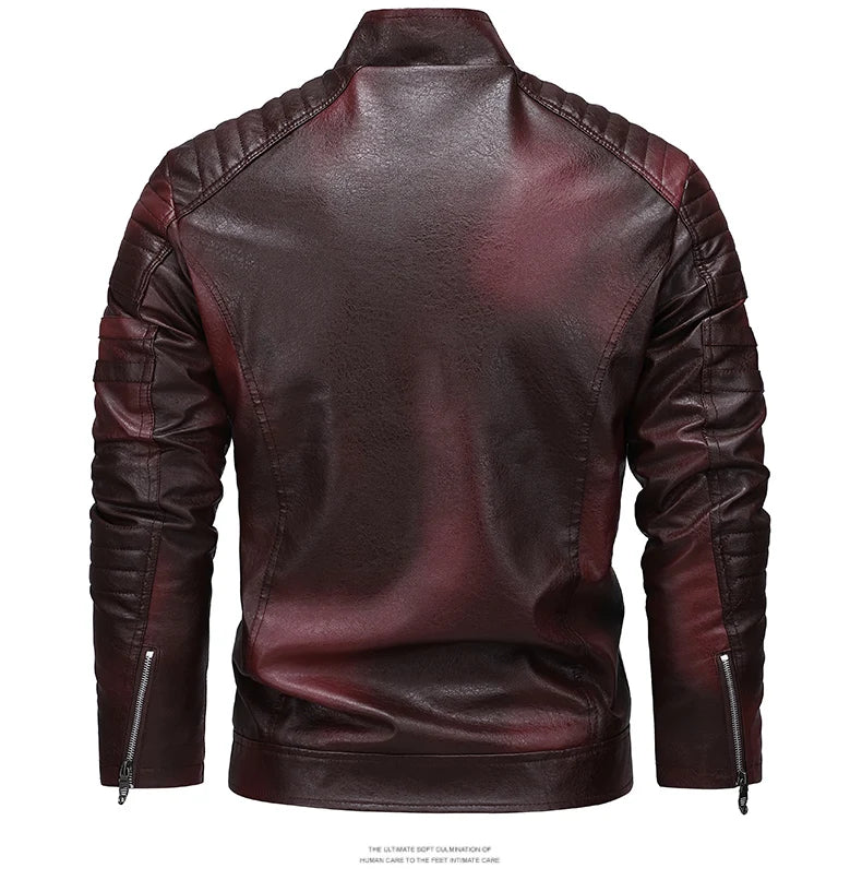 Men's Winter Motorcycle Leather Jacket