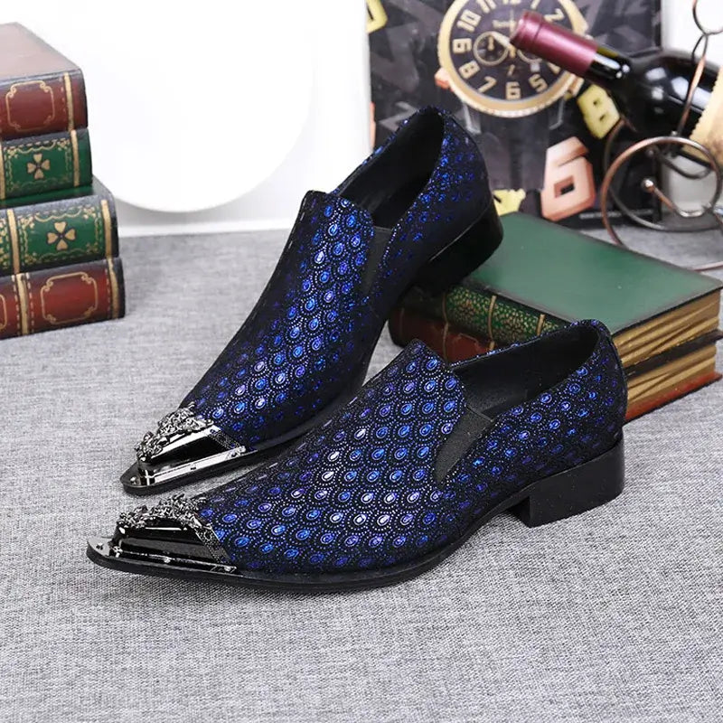 Men's Pointed Metal Toe Party Dress Shoes