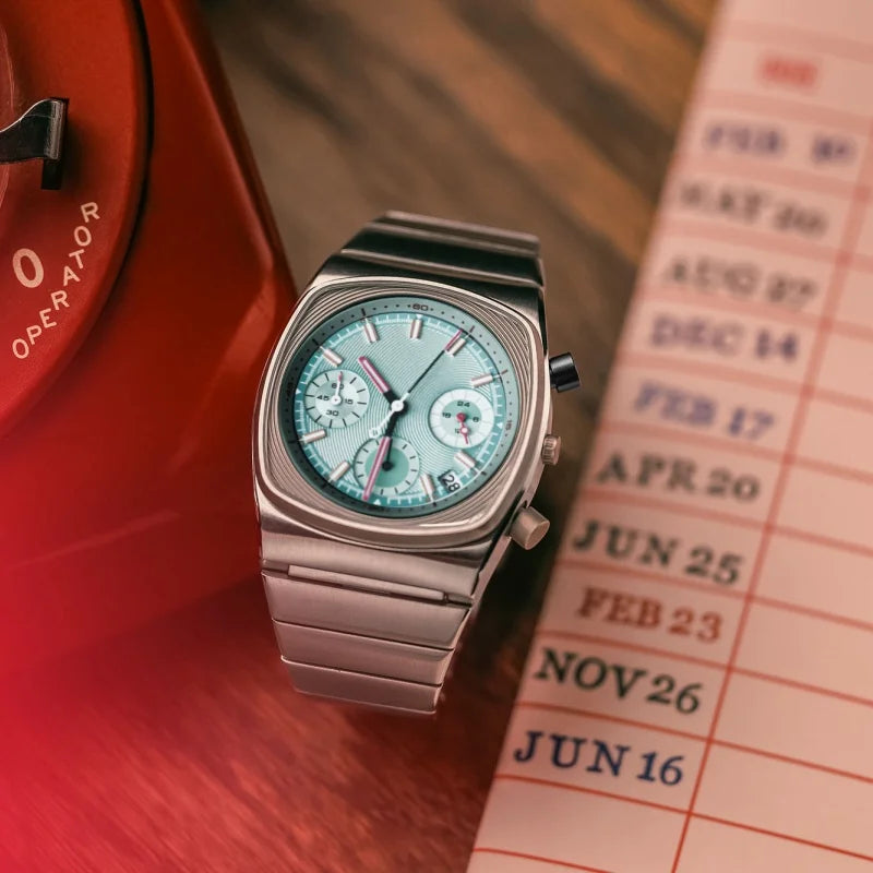 Men's Square Dial Splash-Resistant Automatic Mechanical Watch
