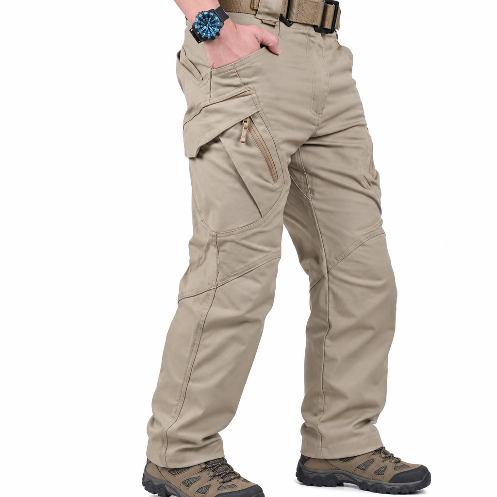 Men's beige outdoor cargo hiking pants