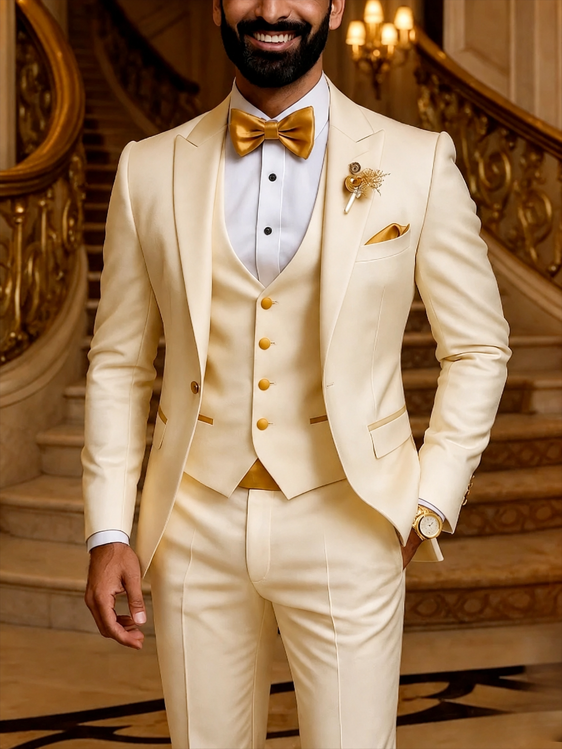 Men's 3-piece tuxedo suit colorway clean product photo