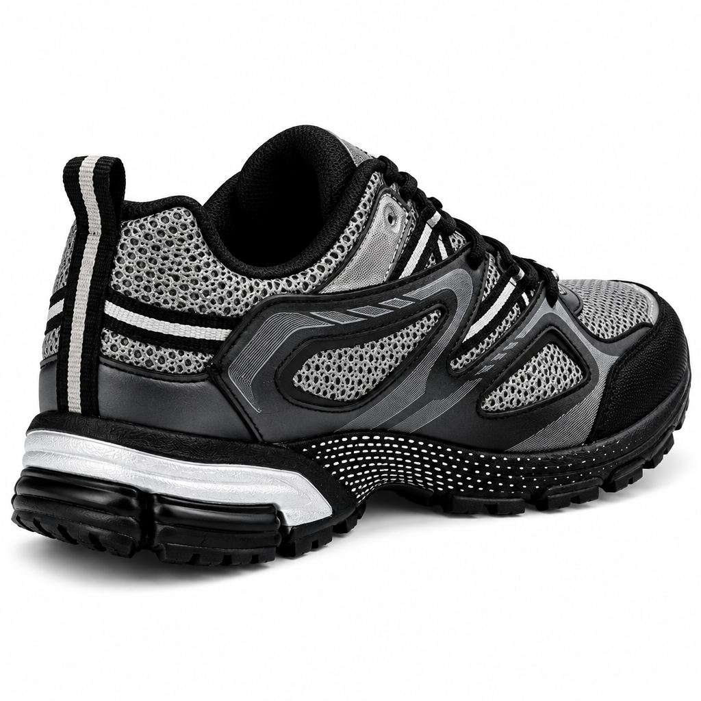 Men's running shoe heel view