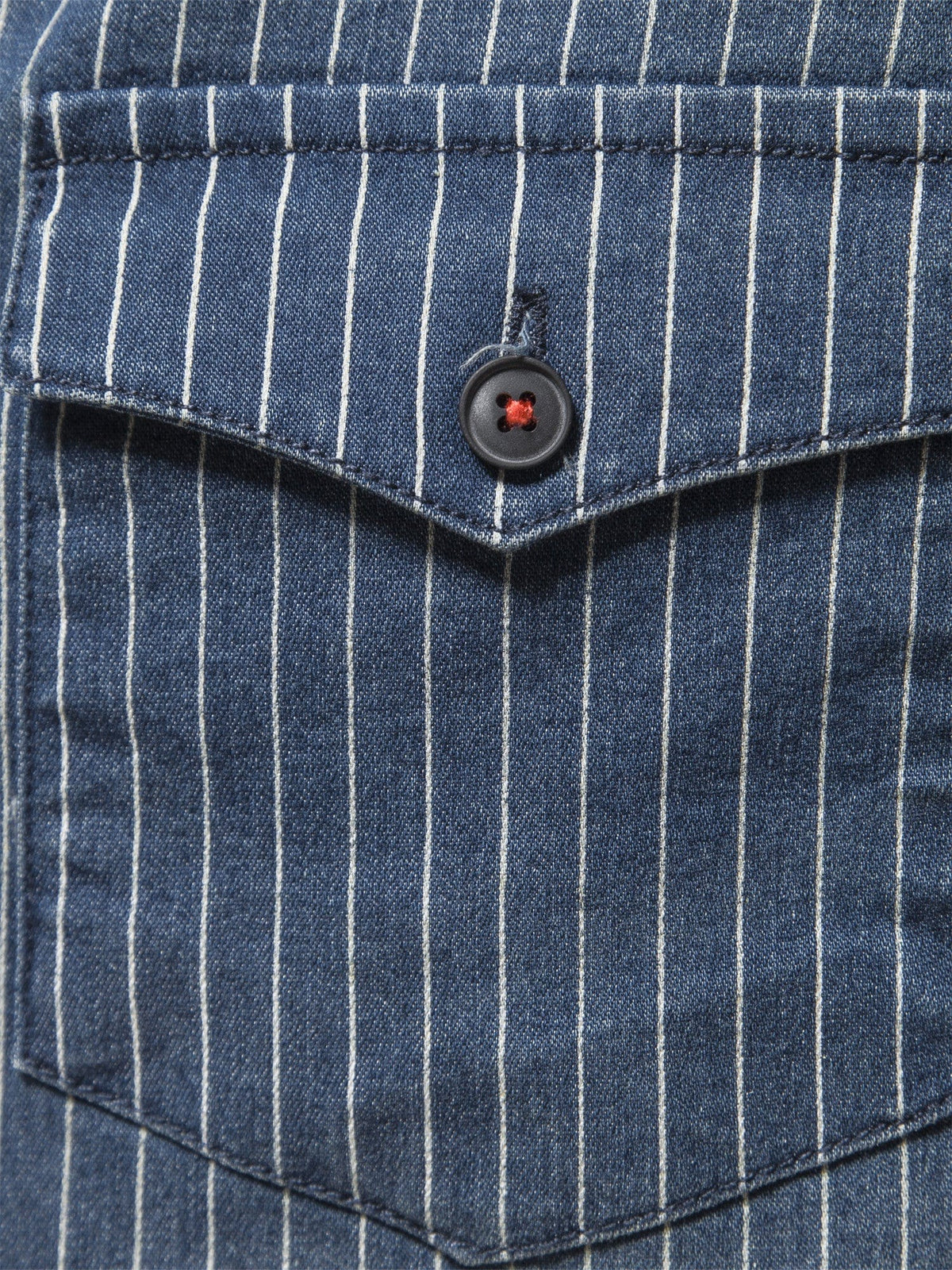 Men's Slim Striped Stretch Denim Shirt