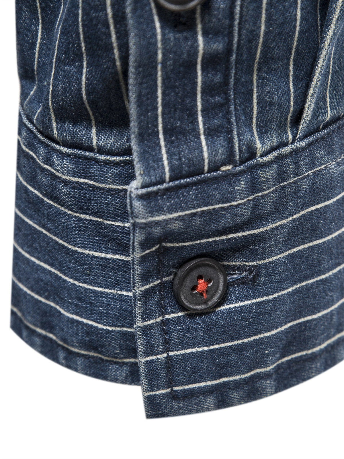 Men's Slim Striped Stretch Denim Shirt
