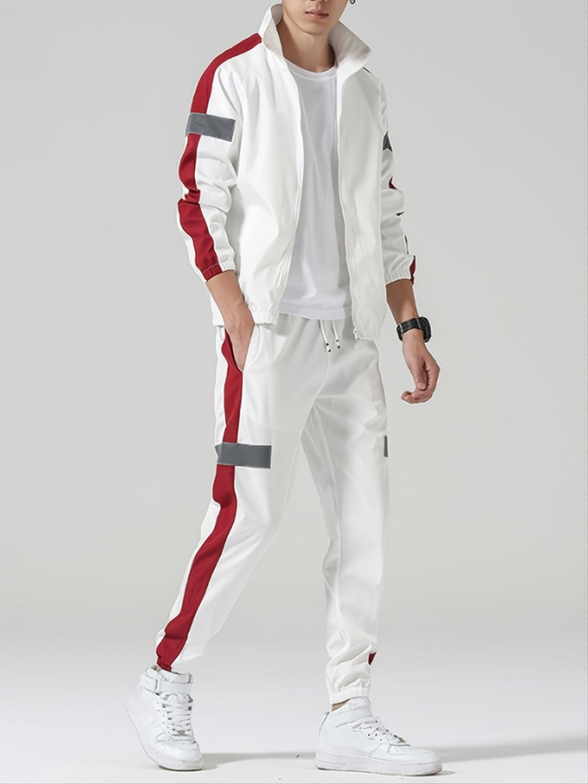 Men's cropped sportswear set detail view