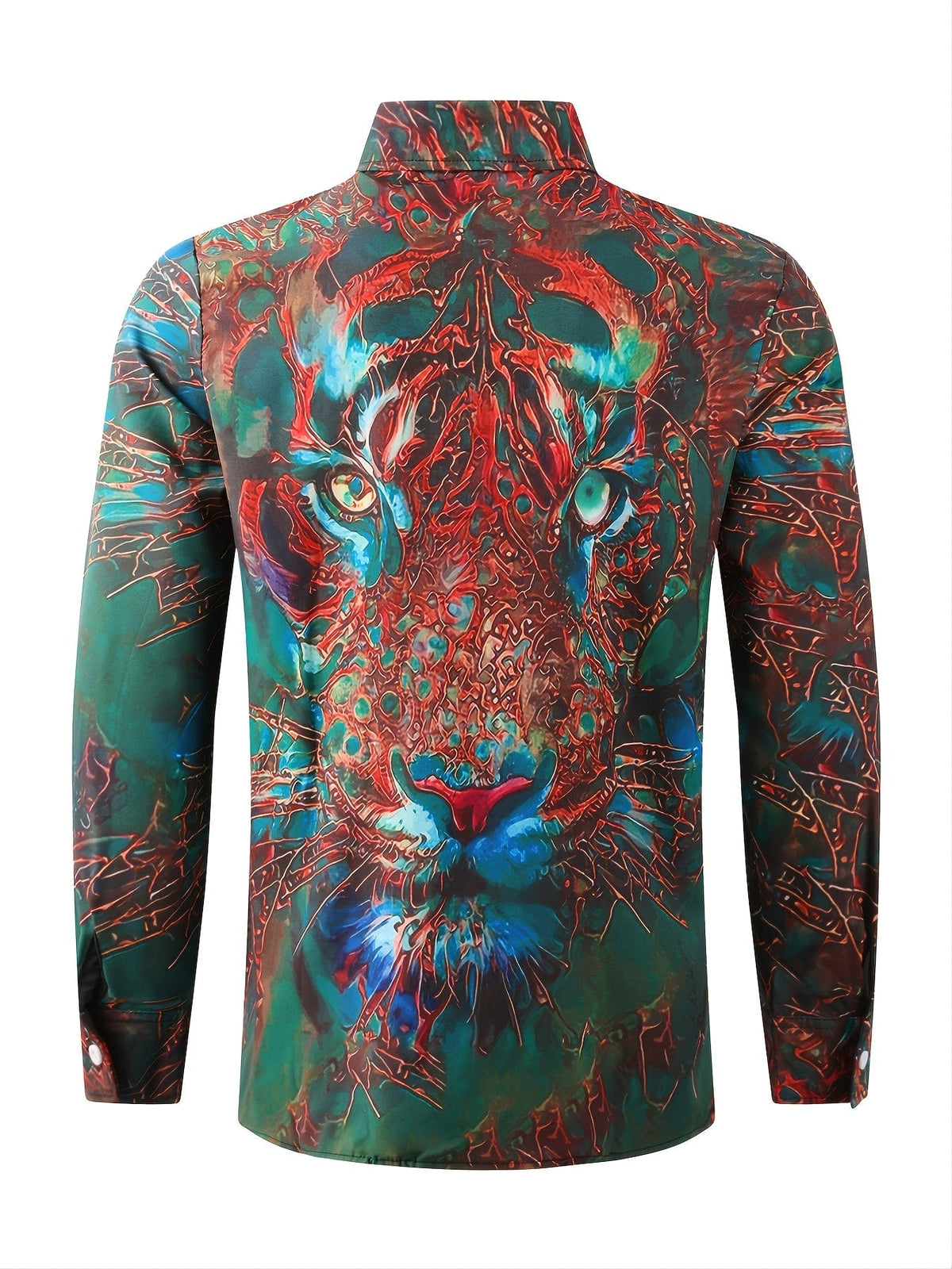 Men's Printed Green Long Sleeve Shirt