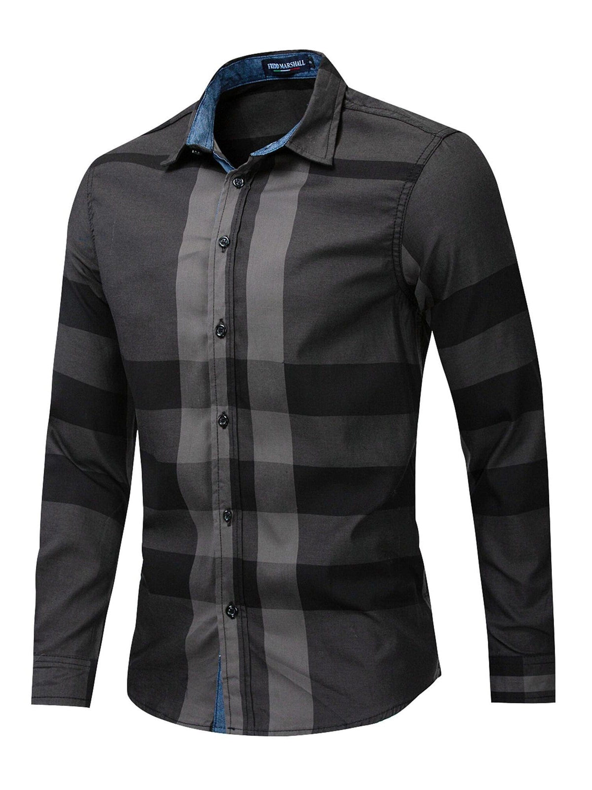 Men's Plaid Long-Sleeve Shirt, Random Pattern (Two Small Sizes)