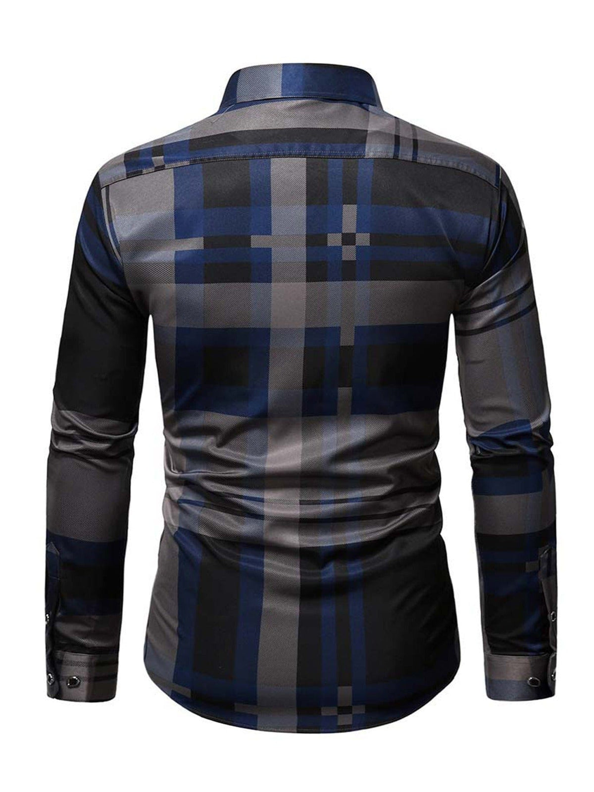 Men's Plaid Print Long Sleeve Shirt