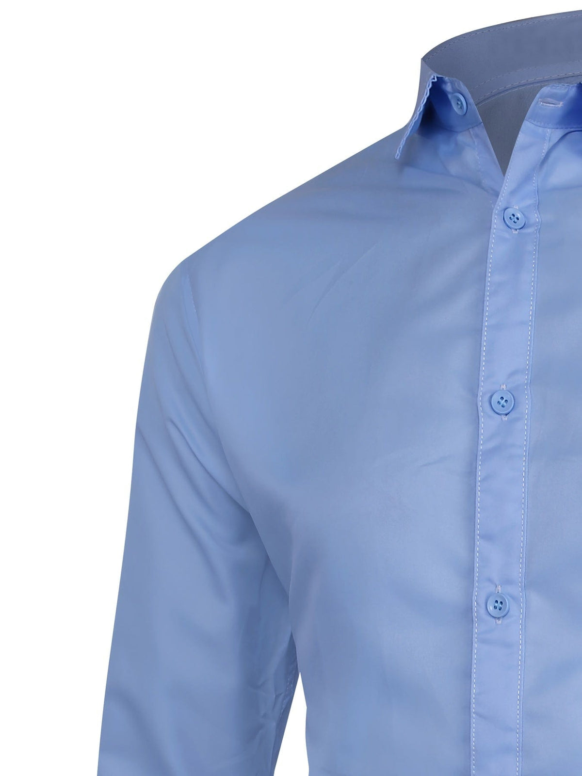 Two Sizes Small, Men's Business Solid Color Long Sleeve Dress Shirt Christmas Gifts