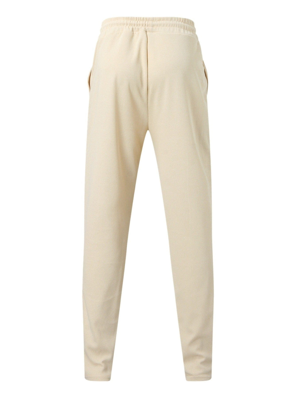 Men's Khaki Lapel Polo & Drawstring Pants Set