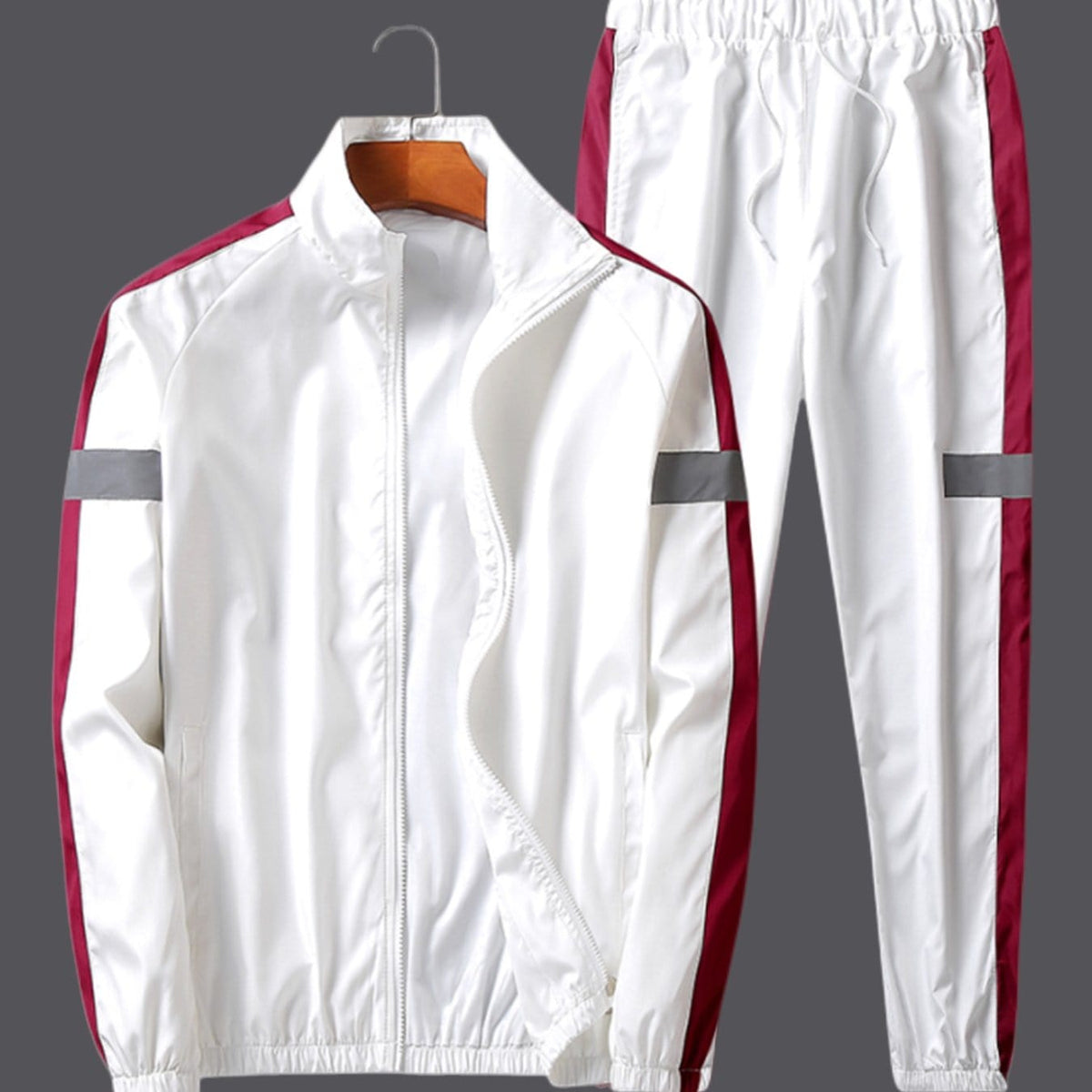 Men's Cropped Cardigan Jacket and Pants Sportswear Set