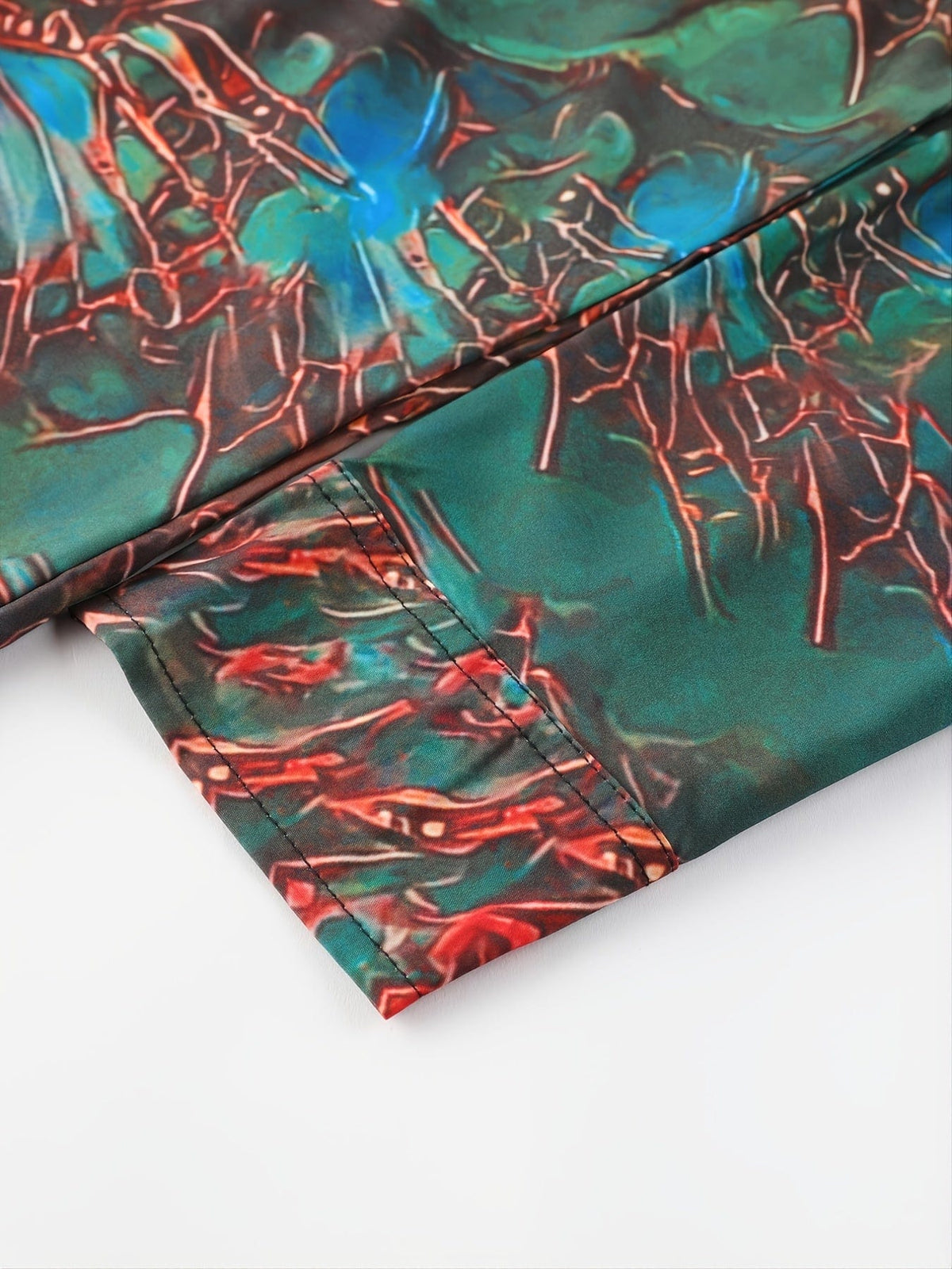 Men's Printed Green Long Sleeve Shirt