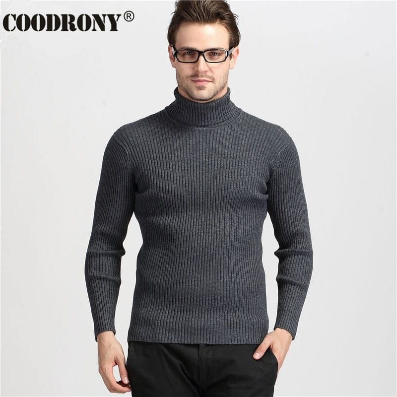 Men's Winter Thick Cashmere Turtleneck Knit Sweater