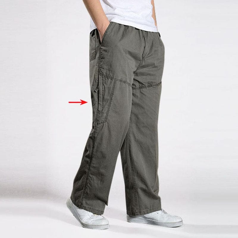 Men's Cotton Loose Multi-Pocket Cargo Pants Joggers