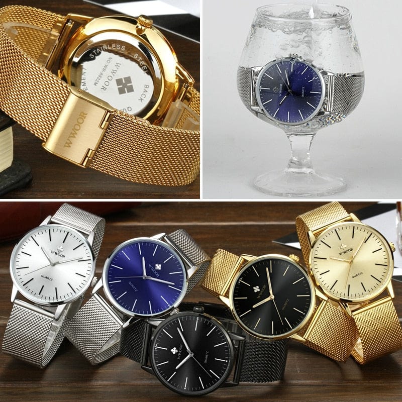 Men's Gold Quartz Wrist Watch 2026, Simple Sports Style