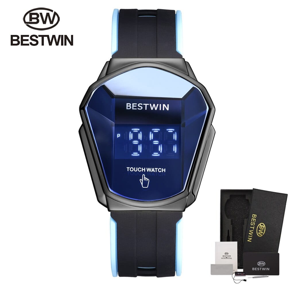 Men's Sport Digital Touch-Screen LED Steel Wristwatch