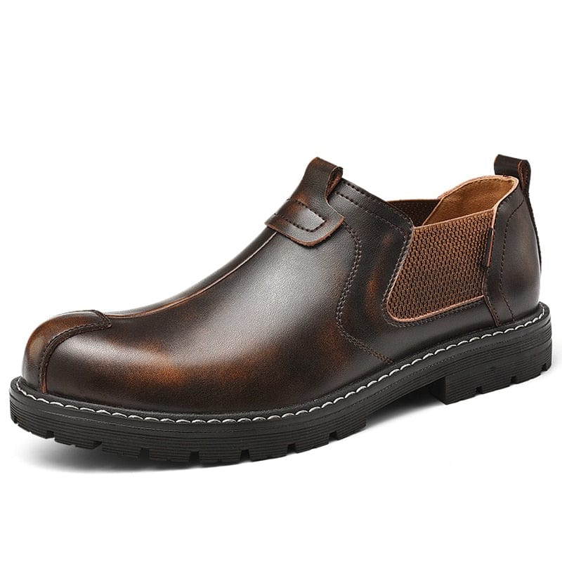 Men's Slip-On Split Leather Chelsea Ankle Boots