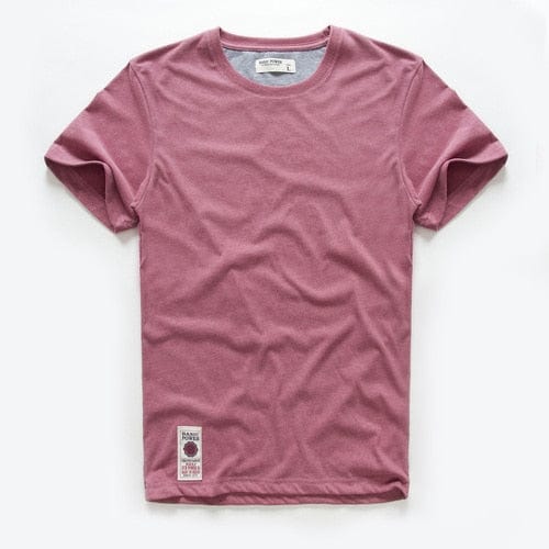 Men's Cotton Solid Color O-Neck Casual Classic Basic T-Shirt