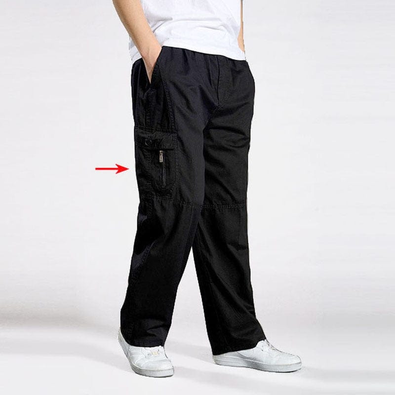 Men's Cotton Loose Multi-Pocket Cargo Pants Joggers