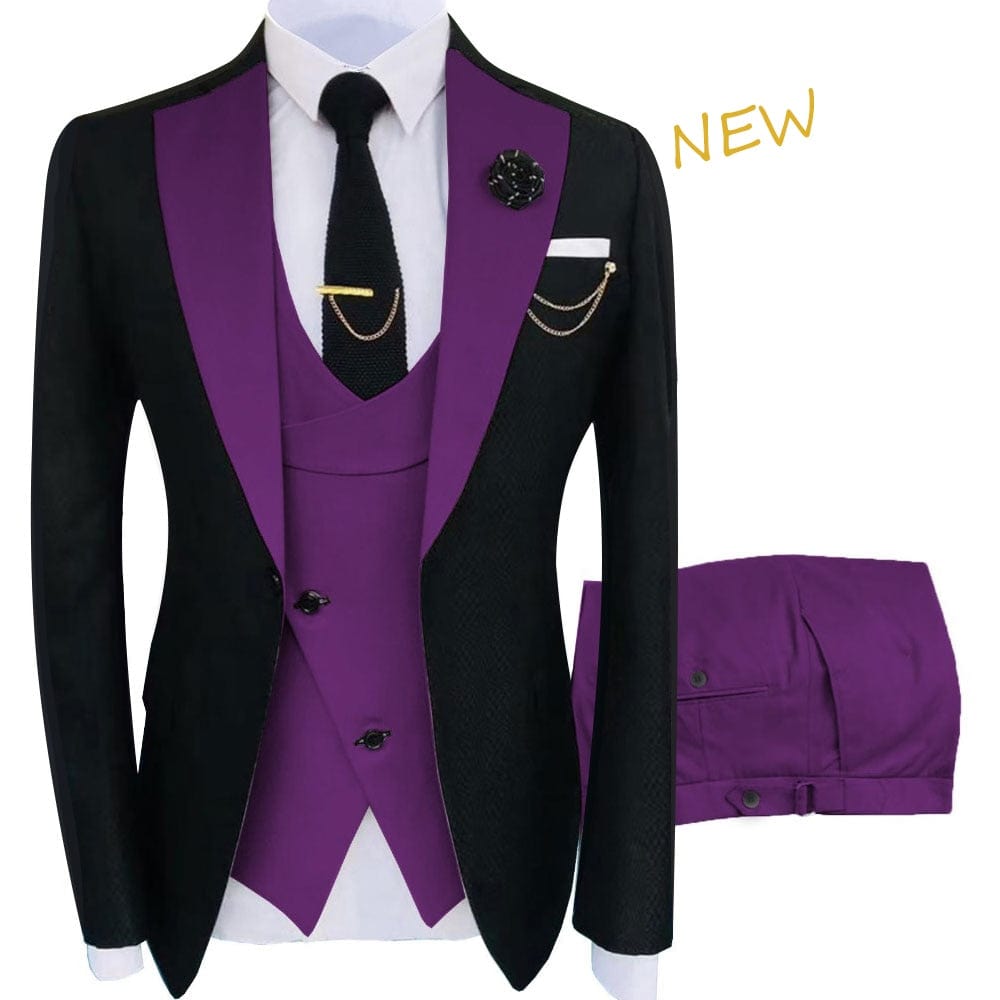 Men's Regular Fit Three-Piece Tuxedo Suit Set