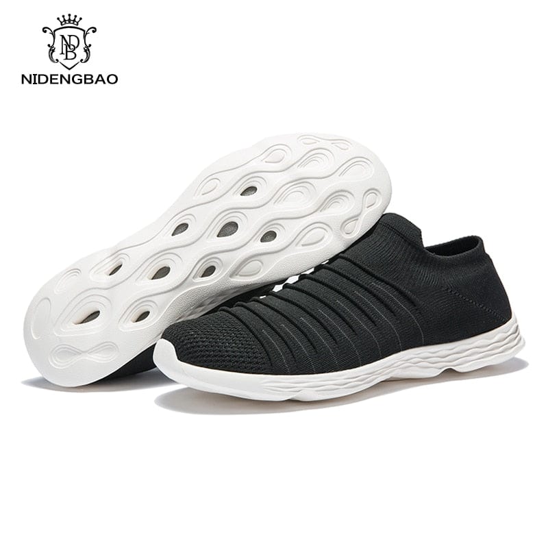 Men's Lightweight Breathable Hole-Sole Sneakers, Size 50