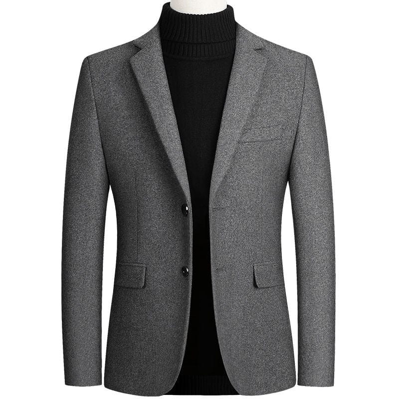 Men's Wool Classic Slim Business Suit Blazer Jacket