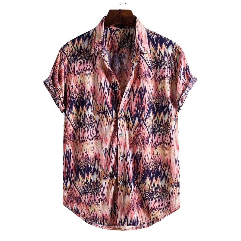 Men's Short Sleeve Hawaiian Social Shirt Classic Elegant Style