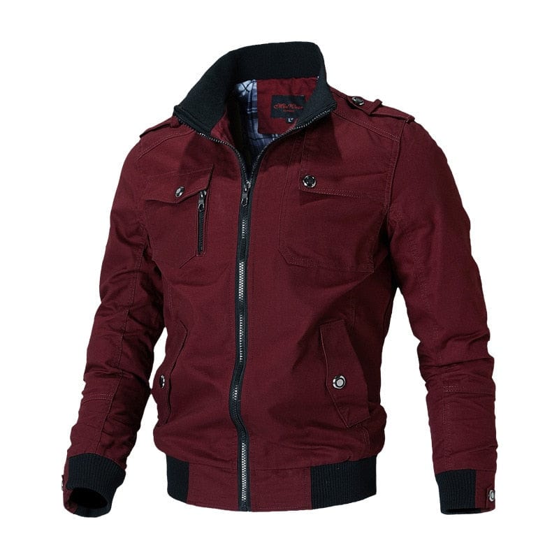 Men's Stand Collar Slim Military Bomber Windbreaker