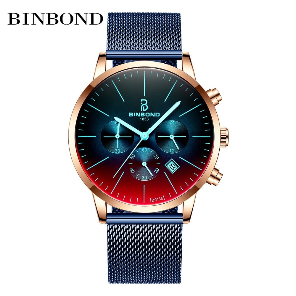 Men's Stainless Steel Chronograph Business Wrist Watch