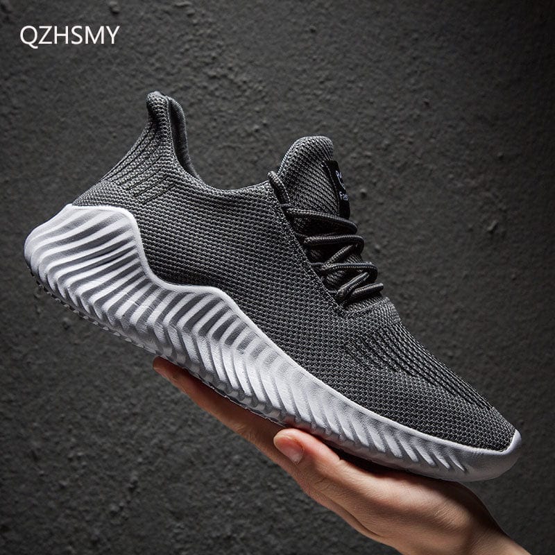 Men's Breathable White Lightweight Walking Sneakers