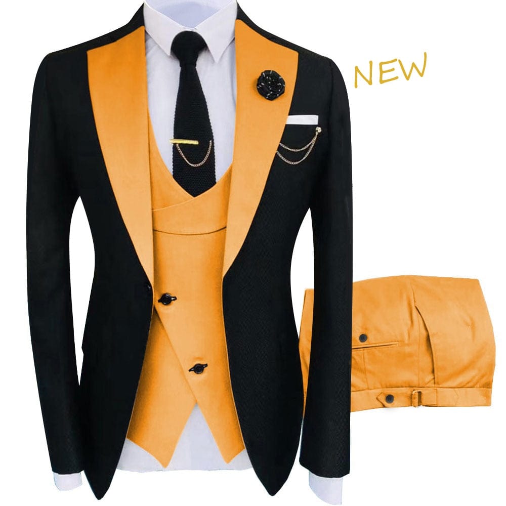 Men's Regular Fit Three-Piece Tuxedo Suit Set