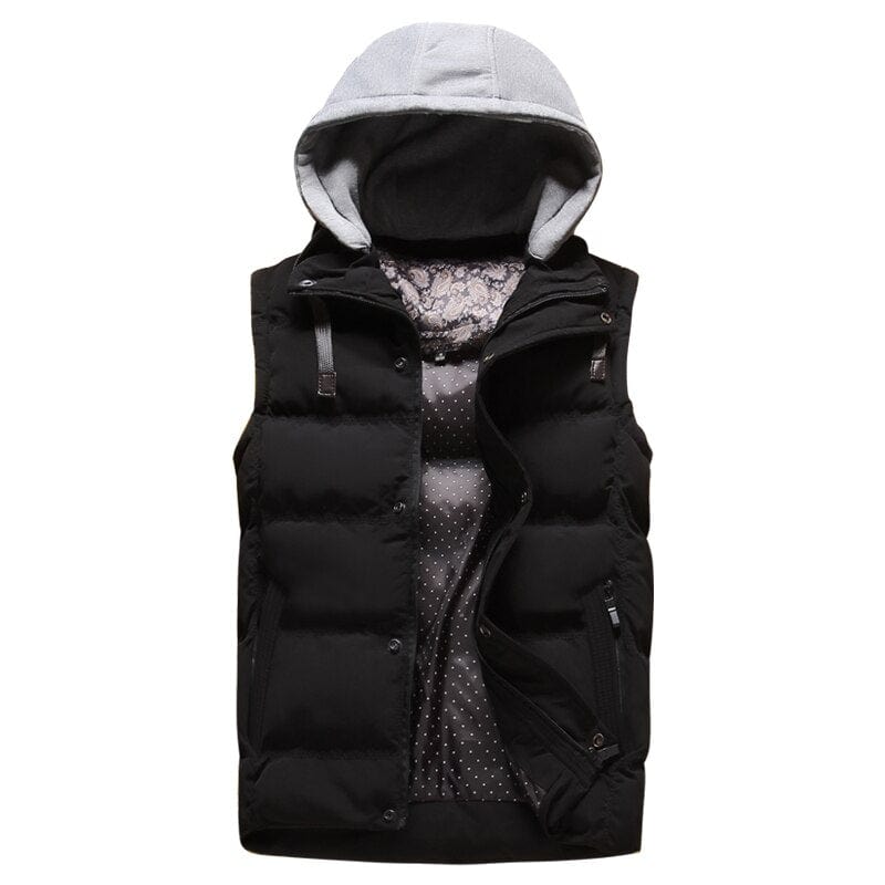 Men's Autumn Winter Drop-Shoulder Sleeveless Puffer Vest